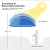 Portable Double Folding Picnic Chair with Umbrella & Mini Table