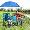 Portable Double Folding Picnic Chair with Umbrella & Mini Table