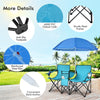 Portable Double Folding Picnic Chair with Umbrella & Mini Table