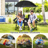 Portable Double Folding Picnic Chair with Umbrella & Mini Table