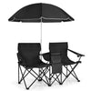 Portable Double Folding Picnic Chair with Umbrella & Mini Table