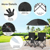 Portable Double Folding Picnic Chair with Umbrella & Mini Table