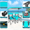 Folding Double Camping Chairs Portable Beach Chairs Lawn Chairs with Canopy Shade, Cup Holder & Carry Bag