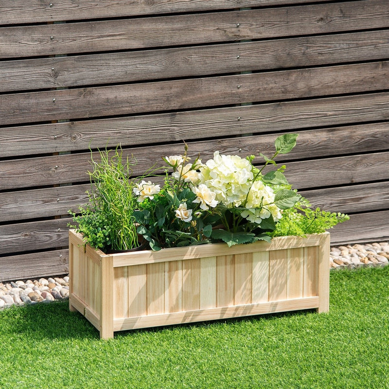 Portable Folding Wood Raised Garden Bed Planter Box Flower Bed - Bestoutdor