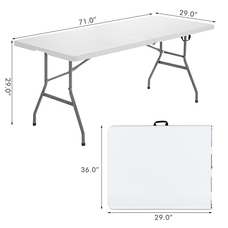 Heavy Duty Folding Table Portable Camping Picnic Dining Table with Carrying Handle