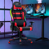 RGB Gaming Chair Ergonomic Video Game Chair High Back Computer Chair with LED Lights, Adjustable Headrest & Lumbar Support