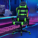 RGB Gaming Chair Ergonomic Video Game Chair High Back Computer Chair with LED Lights, Adjustable Headrest & Lumbar Support