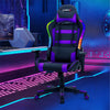 RGB Gaming Chair Ergonomic Video Game Chair High Back Computer Chair with LED Lights, Adjustable Headrest & Lumbar Support