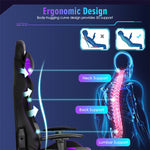 RGB Gaming Chair Ergonomic Video Game Chair High Back Computer Chair with LED Lights, Adjustable Headrest & Lumbar Support