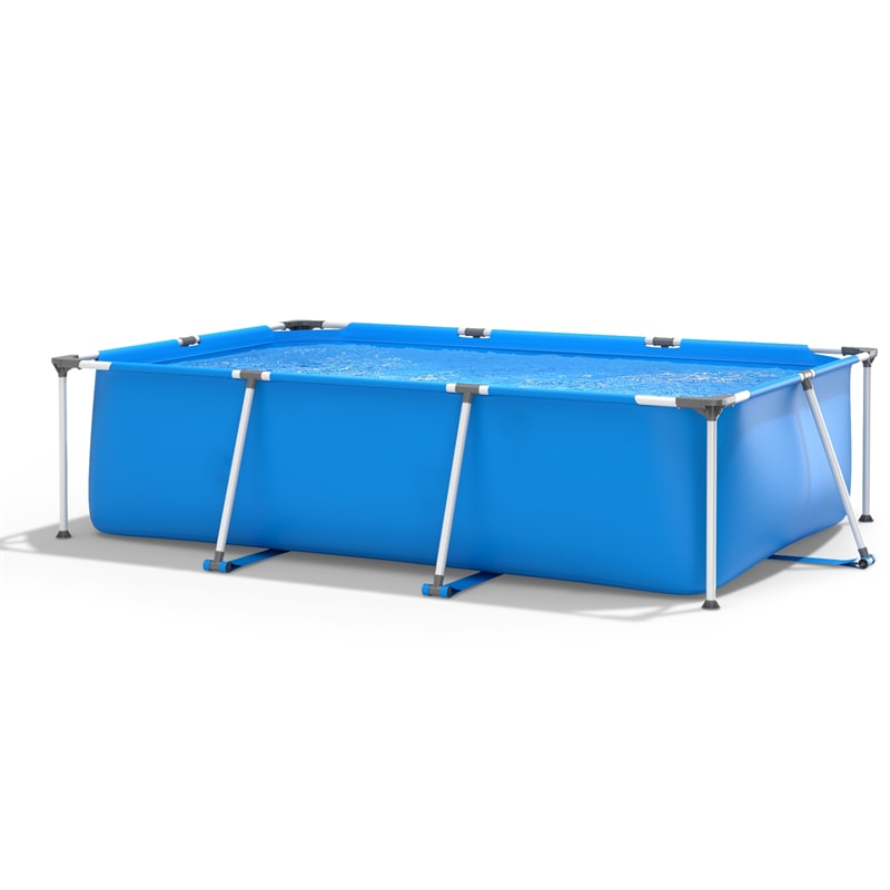 Above Ground Swimming Pool Rectangular Steel Frame Outdoor Pool with Pool Cover