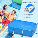 Above Ground Swimming Pool Rectangular Steel Frame Outdoor Pool with Pool Cover