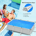 Above Ground Swimming Pool Rectangular Steel Frame Outdoor Pool with Pool Cover