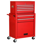 6-Drawer Rolling Tool Chest High Capacity Tool Box Organizer with Wheels, Lock System & Removable Top, Workshop Garage Tool Storage Cabinet