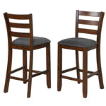 25.5" Bar Stools Set of 2 Counter Height Bar Stools with Backs, Fabric Cushioned Seats & Rubber Wood Frame, Upholstered Bar Stools Kitchen Chairs