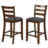 25.5" Bar Stools Set of 2 Counter Height Bar Stools with Backs, Fabric Cushioned Seats & Rubber Wood Frame, Upholstered Bar Stools Kitchen Chairs