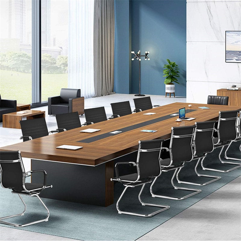 Conference Chairs Set of 2 Heavy Duty PU Leather Office Chairs Waiting Room Guest Reception Chairs with Protective Arm Sleeves & Sled Base