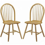 Windsor Chairs Set of 2 Vintage Wood Dining Chairs French Country Armless Spindle Back Dining Chairs