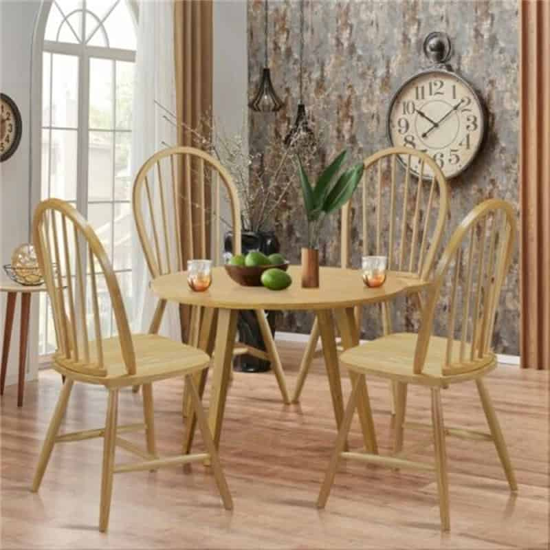 Windsor Chairs Set of 2 Vintage Wood Dining Chairs French Country Armless Spindle Back Dining Chairs