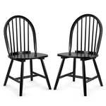 Windsor Chairs Set of 2 Vintage Wood Dining Chairs French Country Armless Spindle Back Dining Chairs