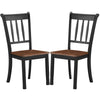 Wood Dining Chairs Set of 2 Armless Kitchen Chairs with Rubber Wood Frame & Curved Slat Back, Modern Farmhouse Dining Room Chairs Side Chairs