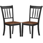 Wood Dining Chairs Set of 2 Armless Kitchen Chairs with Rubber Wood Frame & Curved Slat Back, Modern Farmhouse Dining Room Chairs Side Chairs