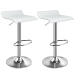 Swivel Bar Stools Set of 2 Height Adjustable Backless Barstools Modern PU Leather Bar Chairs with Chrome Base for Kitchen Island Pub