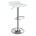 Swivel Bar Stools Set of 2 Height Adjustable Backless Barstools Modern PU Leather Bar Chairs with Chrome Base for Kitchen Island Pub