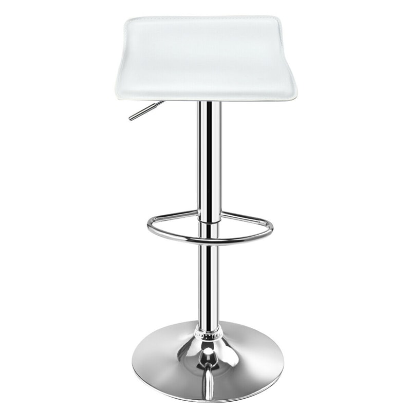 Swivel Bar Stools Set of 2 Height Adjustable Backless Barstools Modern PU Leather Bar Chairs with Chrome Base for Kitchen Island Pub