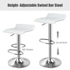 Swivel Bar Stools Set of 2 Height Adjustable Backless Barstools Modern PU Leather Bar Chairs with Chrome Base for Kitchen Island Pub