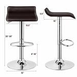 Swivel Bar Stools Set of 2 Height Adjustable Backless Barstools Modern PU Leather Bar Chairs with Chrome Base for Kitchen Island Pub