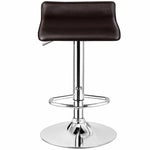 Swivel Bar Stools Set of 2 Height Adjustable Backless Barstools Modern PU Leather Bar Chairs with Chrome Base for Kitchen Island Pub