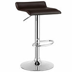 Swivel Bar Stools Set of 2 Height Adjustable Backless Barstools Modern PU Leather Bar Chairs with Chrome Base for Kitchen Island Pub