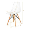 Set of 4 DSW Dining Chairs Modern Plastic Shell Dining Side Chair with Wood Legs & Clear Seat