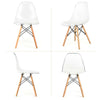 Set of 4 DSW Dining Chairs Modern Plastic Shell Dining Side Chair with Wood Legs & Clear Seat