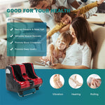 Foot and Calf Massager with Heat, Electric Foot Massager Machine Shiatsu Deep Kneading Rolling Vibration for Leg Relaxation