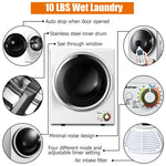 Portable Clothes Dryer 110V Compact Electric Dryer with Stainless Steel Tub & 4 Automatic Drying Mode, Small Laundry Dryer for Apartment Dorm