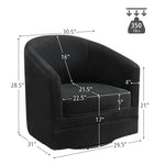 Modern Swivel Barrel Chair Leisure Single Sofa 350LBS Velvet Accent Chair with Metal Base for Living Room