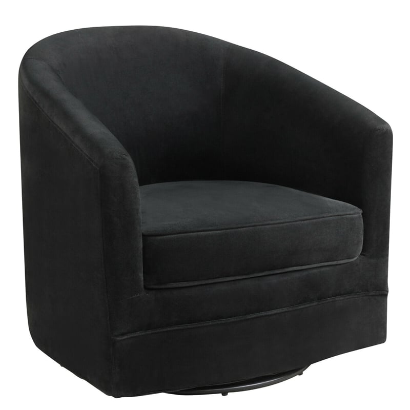 Modern Swivel Barrel Chair Leisure Single Sofa 350LBS Velvet Accent Chair with Metal Base for Living Room