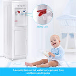 Top Loading Water Dispenser, 5 Gallon Bottle Hot & Cold Water Cooler Dispenser with Child Child Lock & Storage Cabinet for Home Office School