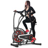 Air Bike Fan Bike Upright Exercise Bike Fully Adjustable Stationary Bike with LCD Monitor & Built-in Wheels for Home Gym Cardio Training