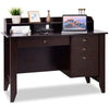 Wood Computer Desk with Hutch, 48" Home Office Desk Vintage Desk Study Writing Desk with Storage Drawers & Shelves