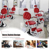 Vintage Barber Chair 360° Swivel Reclining Salon Chair Heavy Duty Hydraulic Hairdressing Styling Chair Height Adjustable with Rotated Footrest