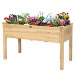 Wood Raised Garden Bed Elevated Planter Box with Legs for Vegetable Fruits Flowers & Herbs