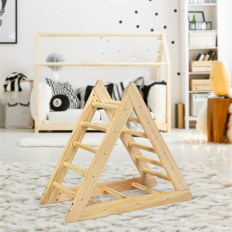 Wooden Climbing Triangle Ladder Toddler Pikler Triangle Climber Play Equipment for Indoor