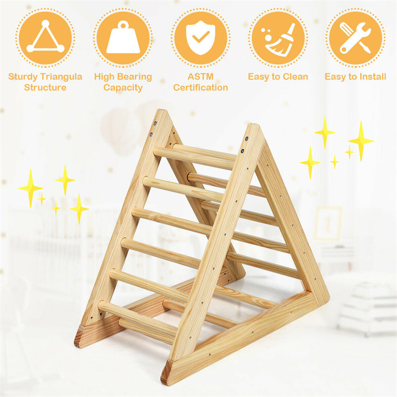 Wooden Climbing Triangle Ladder Toddler Pikler Triangle Climber Play Equipment for Indoor