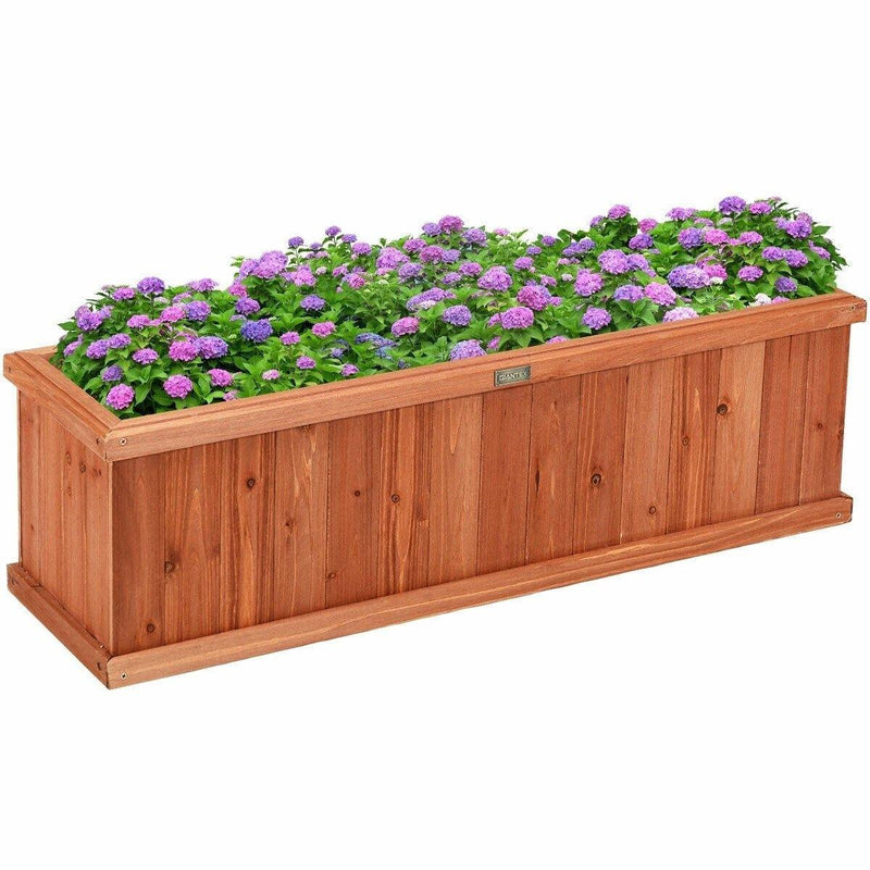 40" L x 12" W Wooden Raised Garden Bed Window Mounted Planter Box - Bestoutdor