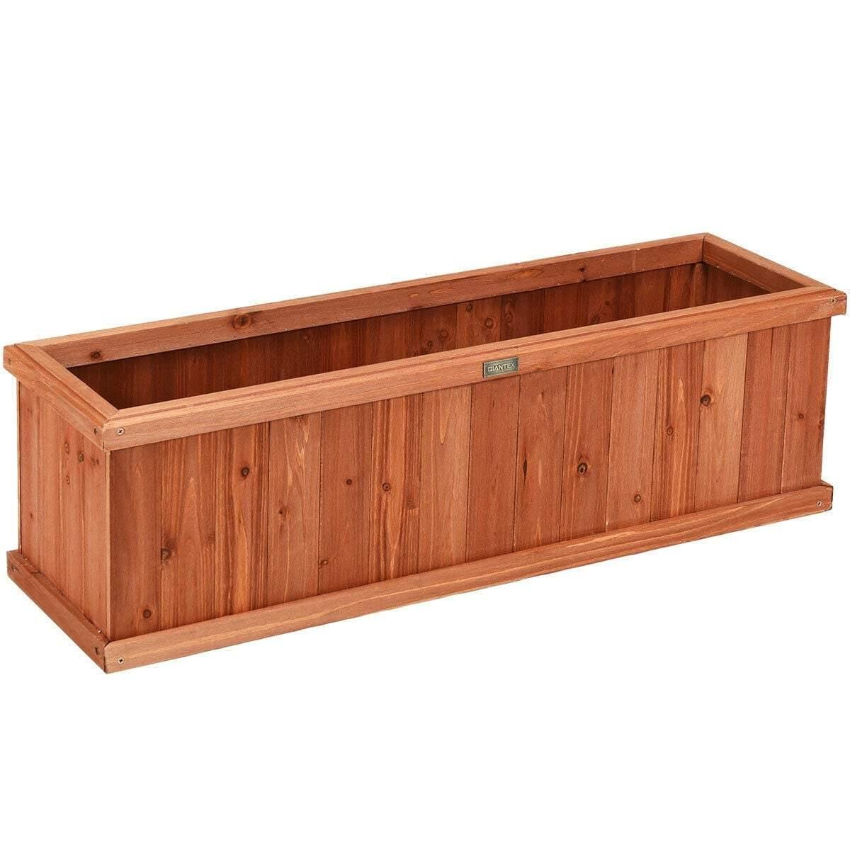 40" L x 12" W Wooden Raised Garden Bed Window Mounted Planter Box - Bestoutdor