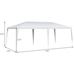 10' x 20' Heavy Duty Party Tent, Outdoor Wedding Tent Waterproof PE Canopy Pavilion Tent with Wind Rope, White Commercial Event Tent for Camping