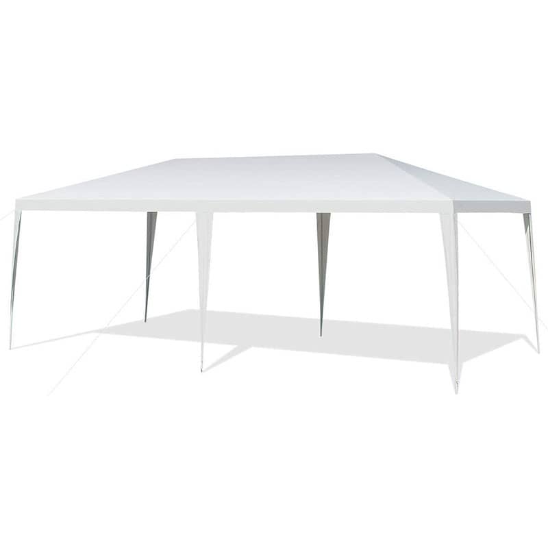 10' x 20' Heavy Duty Party Tent, Outdoor Wedding Tent Waterproof PE Canopy Pavilion Tent with Wind Rope, White Commercial Event Tent for Camping