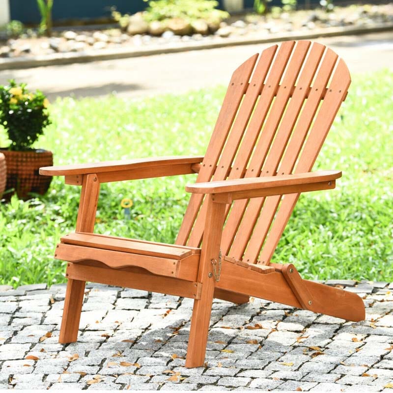 Bestoutdor Wooden Folding Adirondack Chair Patio Lounge Chair